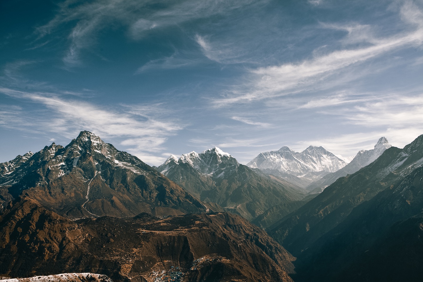 Helicopter over Himalaya